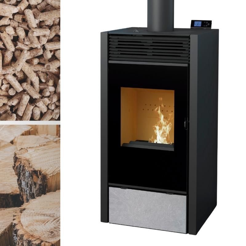 Poêle mixte hybride ventilé bois granules - BRONPI Hybrid 10 kW – Image 3