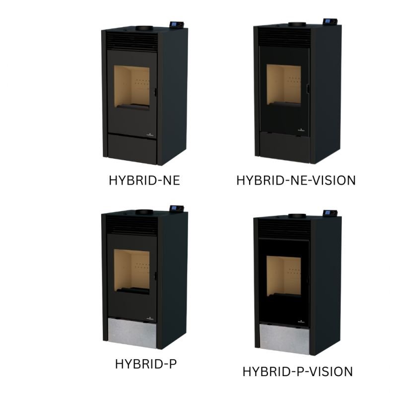 Poêle mixte hybride ventilé bois granules - BRONPI Hybrid 10 kW – Image 4