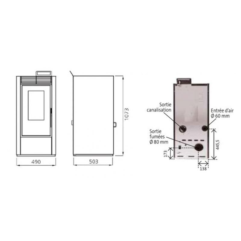 PACK : Poêle à granules étanche + Kit ventouse - INTERSTOVES Marina 14 kW – Image 4