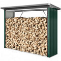 Abri à Bois Extérieur en Acier Galvanisé  213 cm Vert