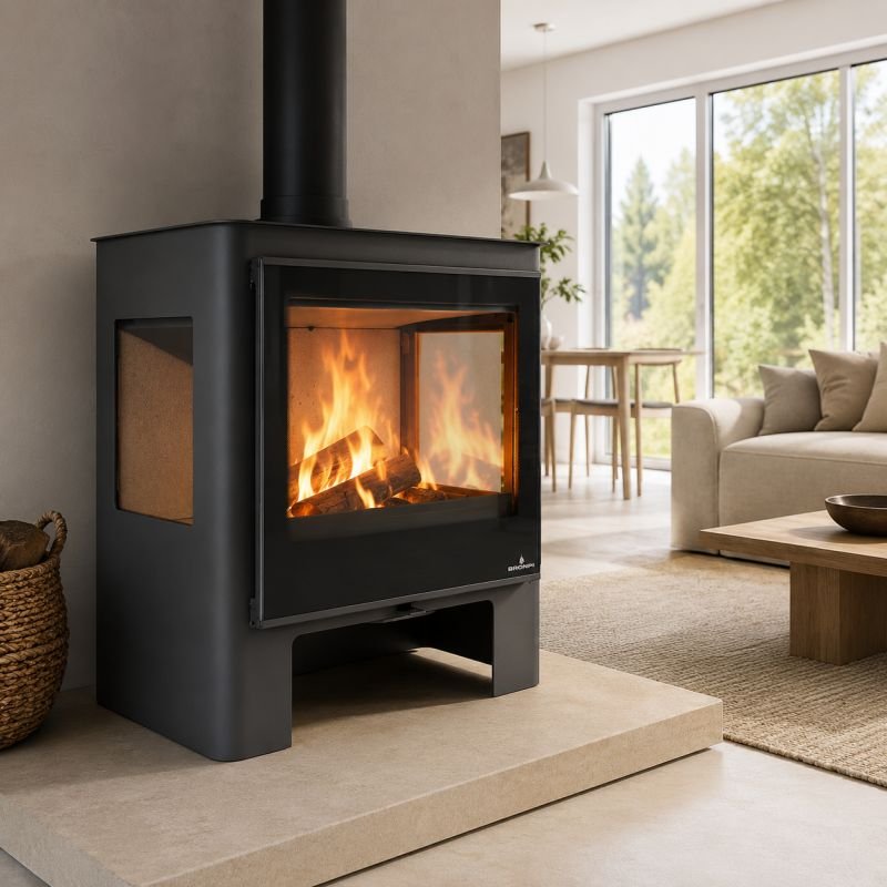 Poêle à bois 3 vitres raccordable - BRONPI Loreto 10 kW – Image 2