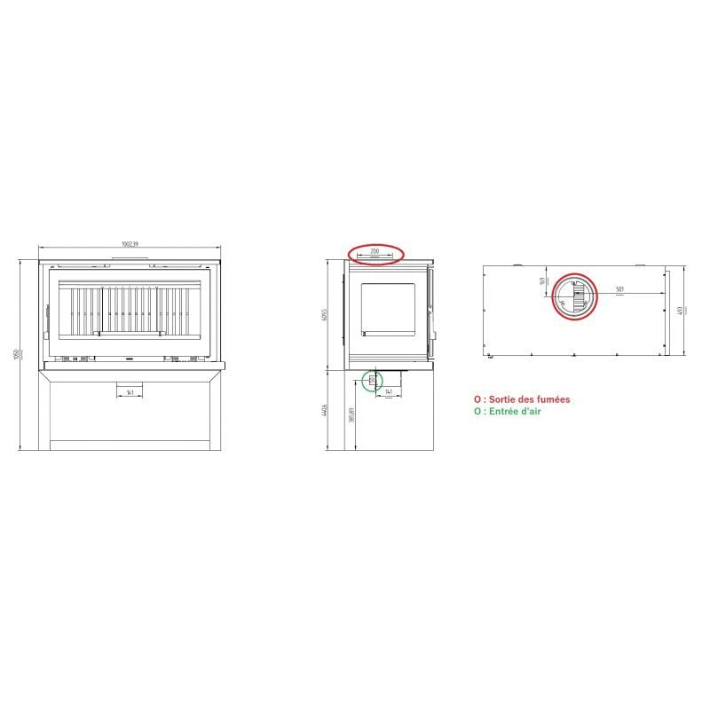 Poêle à bois raccordable 3 vitres avec bûcher - FIREMATIC Calgary - L 13.5 kW – Image 6