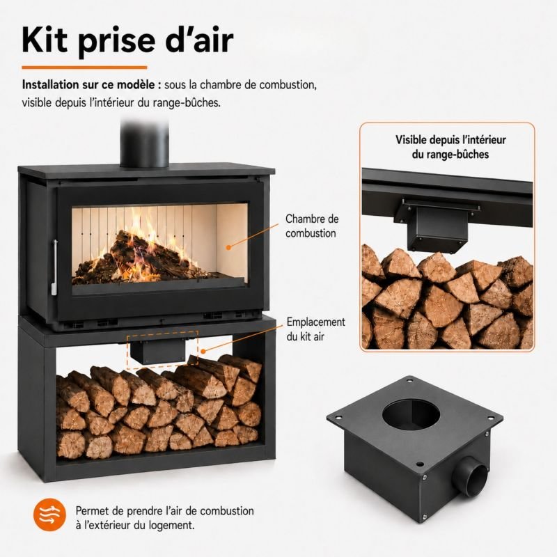 Poêle à bois raccordable avec bûcher - FIREMATIC Toronto - S 12.6 kW – Image 5